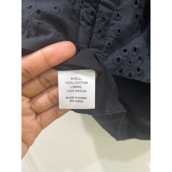 TULAROSA Evangeline Eyelet Black Top Sz L - Picture 6 of 7